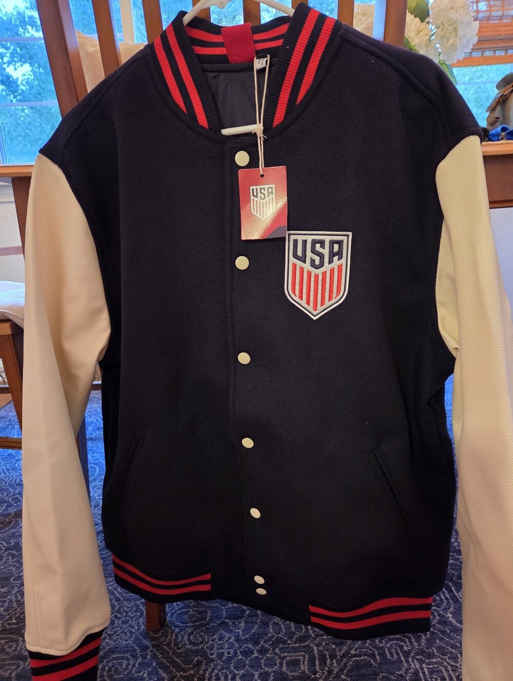 U.S. Soccer LARGE NEW TAGS USMNT Full-Snap Wool Blend Varsity Letterman Jacket